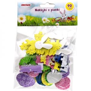 Naklejki z mikrogumy Brewis Wielkanoc, 90szt